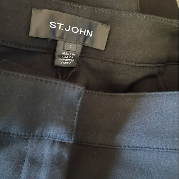 St. John Jennifer Split Ankle Pants Black Size 8 Caviar Collection Classic - Picture 3 of 4